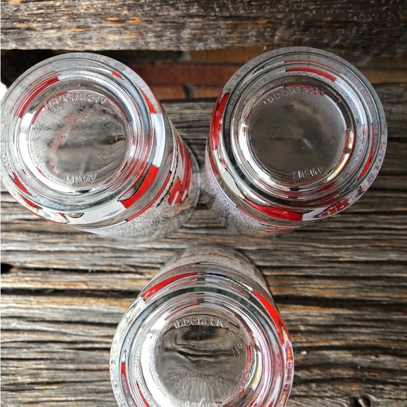 Set of 3 Vintage Firna Seasons Greetings Santa glasses Reindeer Vtg glassware❤️ - Picture 5 of 11